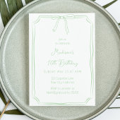 Invitation Cute Coquette Main Draw Bow Whimsical Anniversaire