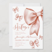 Invitation Cute Coquette Rose Gold Bow Sweet 16 (Devant)