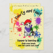Invitation Cute Corgi Chien Amusant Art Anniversaire Fête Inv (Devant / Derrière)