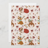 Invitation Cute Corgi Christmas Holiday Seamless Pattern (Devant / Derrière)