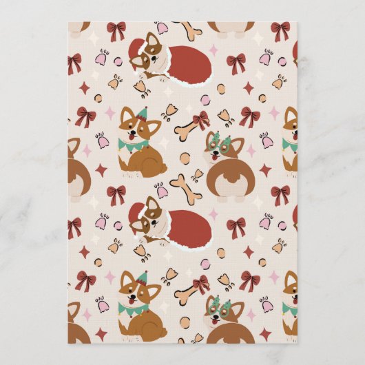 Invitation Cute Corgi Christmas Holiday Seamless Pattern (Devant)