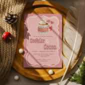 Invitation Cute Cosy Cookies et cacao Noël