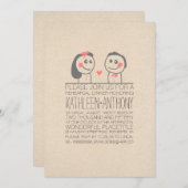 Invitation Cute couple moderne décontractée répétition dîner (Devant / Derrière)