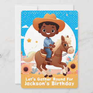 Invitation Cute Cowboy équitation Cheval Anniversaire