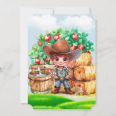 Invitation Cute Cowboy Farmer 1er. Fête d'anniversaire (Dos)