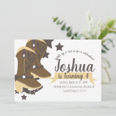 Invitation Cute Cowboy Fête Anniversaire Étoiles (Debout devant)