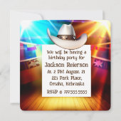 Invitation Cute Cowboy Horse Premier Rodéo Anniversaire (Dos)