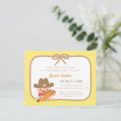 Invitation Cute Cowboy Occidental Thème Baby Shower Invitatio (Debout devant)