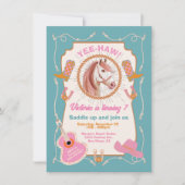 Invitation Cute Cowgirl Mod Cheval Occidental Anniversaire (Devant)