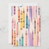 Invitation Cute Crayon Pastel Petit Artiste Anniversaire (Dos)