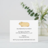 Invitation Cute Cream Guinea Pig. (Debout devant)