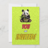 Invitation Cute Croustillant Panda Ours À Thème Anniversaire  (Dos)