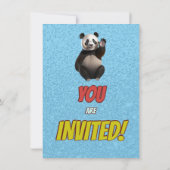 Invitation Cute Croustillant Panda Ours À Thème Anniversaire (Dos)