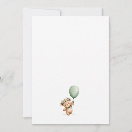 Invitation Cute Cub Sage Vert Nous Pouvons Bearly Wait Baby s (Dos)