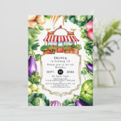 Invitation Cute Cultivé Localement Le Marché Agricole Anniver (Debout devant)