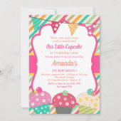 Invitation Cute Cupcake Premier anniversaire (Devant)