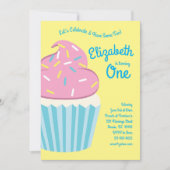Invitation Cute Cupcakes Enfants 1er anniversaire (Devant)