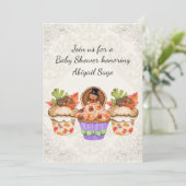 Invitation Cute Cupcakes Thanksgiving Baby shower d'automne I (Debout devant)