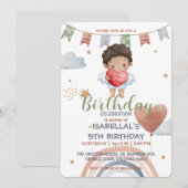 Invitation Cute Cupid afro boys Balloon valentine Anniversair (Devant / Derrière)