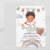 Invitation Cute Cupid afro boys Balloon valentine Anniversair (Devant / Derrière)