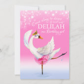 Invitation Cute cygne sur le ballet du lac 2e anniversaire in (Devant)