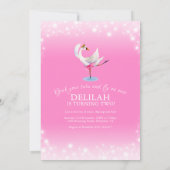 Invitation Cute cygne sur le ballet du lac 2e anniversaire in (Dos)