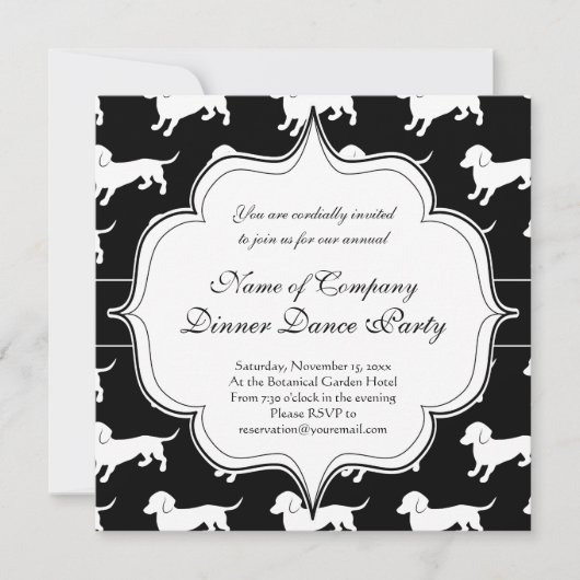 Invitation Cute Dachshund Motif (Devant)