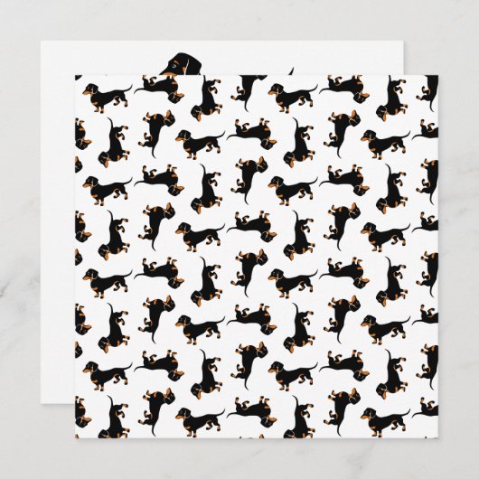 Invitation Cute Dachshund Motif (Devant / Derrière)