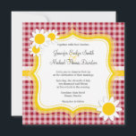 Invitation Cute Daisy sur Carmine Red En vichy ; À damiers<br><div class="desc">Vous aimerez ce joli En vichy rouge carmin, fleuri, À damiers design motif ! La fleur marguerite blanche et jaune ajoute un thème printanier moderne. Visitez notre magasin, Mariage tendance, pour voir ce motif cool sur beaucoup d'autres grands produits personnalisables, y compris les cadeaux monogrammes girly, Save the Date cartes...</div>