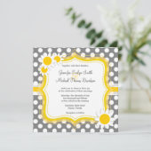 Invitation Cute Daisy sur Pois gris foncé (Debout devant)