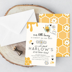 Invitation Cute Daisy Sweet comme peut Bee Honey Bee Annivers