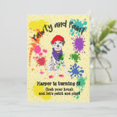 Invitation Cute Dalmatian Chien Fun Art Anniversaire Invitati (Debout devant)