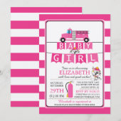 Invitation Cute Dalmation Baby shower de camion d'incendie In (Devant / Derrière)