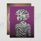 Invitation Cute Dancing Zebra Canvas (Devant / Derrière)