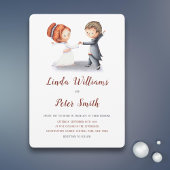 Invitation Cute Décontracté Simple Bride Groom Mariage Person