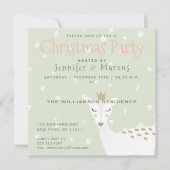 Invitation Cute Deer | Fête de Noël verte Sage (Devant)