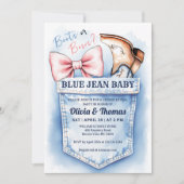 Invitation Cute Denim Boots or Bows Genre Reveillez Invitatio (Devant)