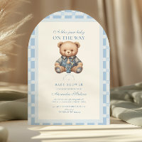 Cute Denim Teddy Bear Baby shower