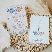 Invitation Cute Deux Poissons En Moins Dans La Mer Couples Nu