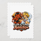 Invitation Cute Devil & Angel Valentine Day Love Design (Devant / Derrière)