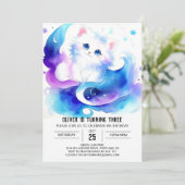 Invitation Cute Digital Kitten Anniversaire (Debout devant)