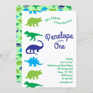 Invitation Cute Dinosaur 1er anniversaire Dino Party