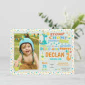 Invitation Cute Dinosaur 1er Anniversaire Party Boy Photo (Debout devant)