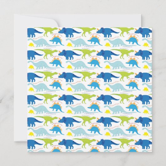 Invitation Cute Dinosaur Anniversaire Modèles d'invitation (Dos)