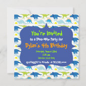 Invitation Cute Dinosaur Anniversaire Modèles d'invitation (Devant)