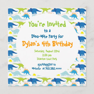 Invitation Cute Dinosaur Anniversaire Modèles d'invitation