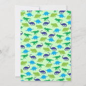Invitation Cute Dinosaur Baby shower Tricératops Blue Boy (Dos)