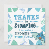 Invitation Cute Dinosaur Bleu et Vert (Devant)