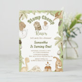 Invitation Cute Dinosaur Boy Anniversaire Dino Party (Debout devant)