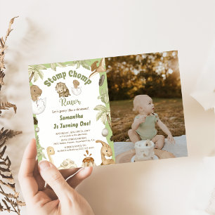 Invitation Cute Dinosaur Boy Anniversaire Dino Party Photo